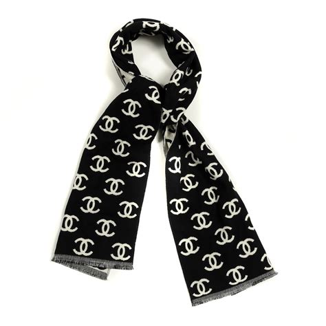 chanel cashmere wool scarf